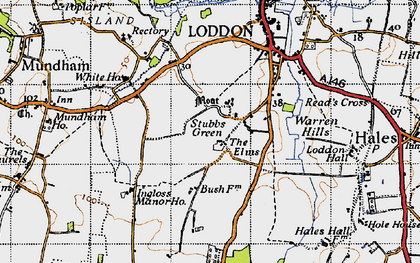 Old map of Stubbs Green in 1946