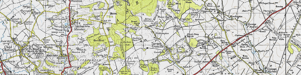 Old map of Ashmore Bottom in 1940