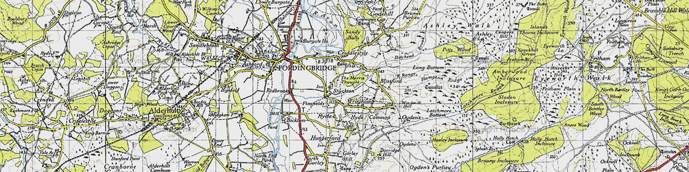 Old map of Stuckton in 1940