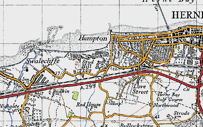 Old map of Studd Hill in 1947