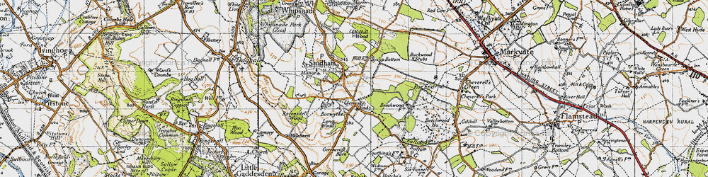 Old map of Studham in 1946