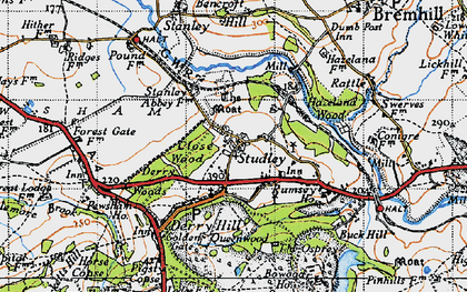 Old map of Studley in 1940