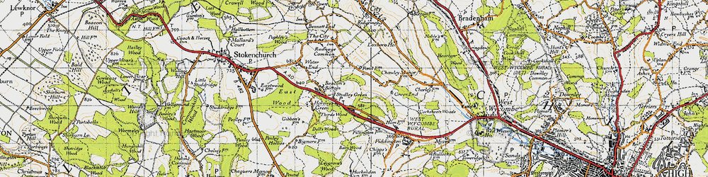 Old map of Studley Green in 1947