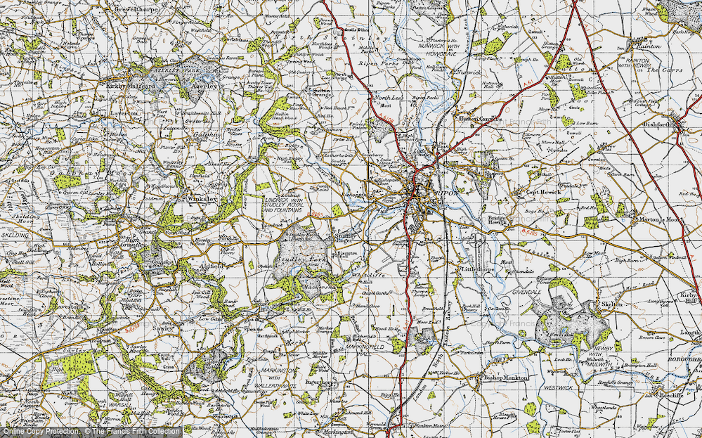 Old Map of Historic Map covering Aismunderby Village in 1947