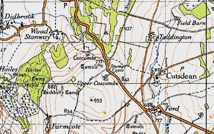 Old map of Lower Coscombe in 1946