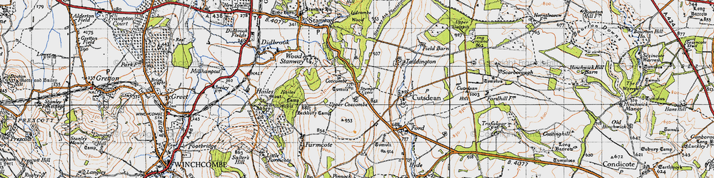 Old map of Lower Coscombe in 1946