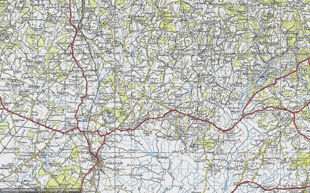 Old Map of Stunts Green, 1940 in 1940