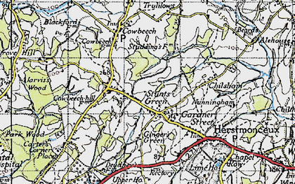Old map of Stunts Green in 1940