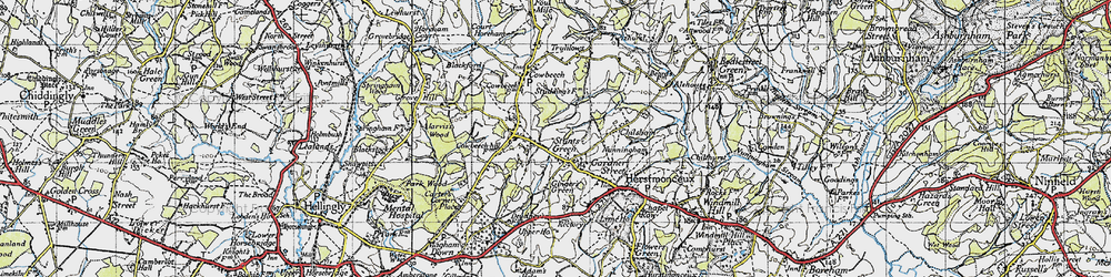 Old map of Stunts Green in 1940