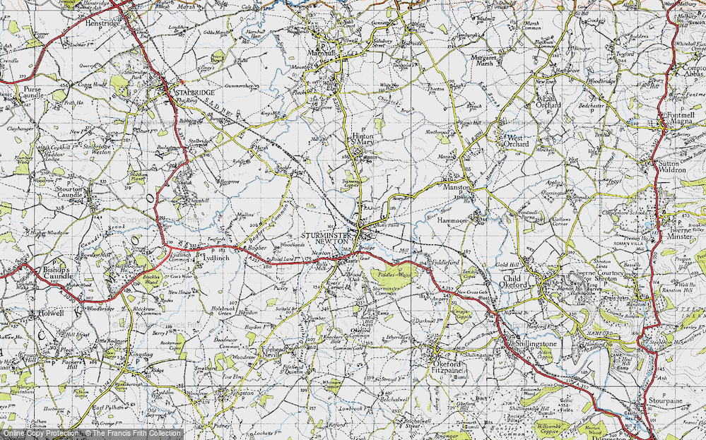 Old Map of Sturminster Newton, 1945 in 1945