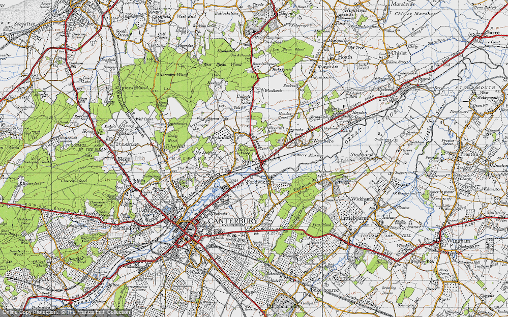 Old Map of Sturry, 1947 in 1947