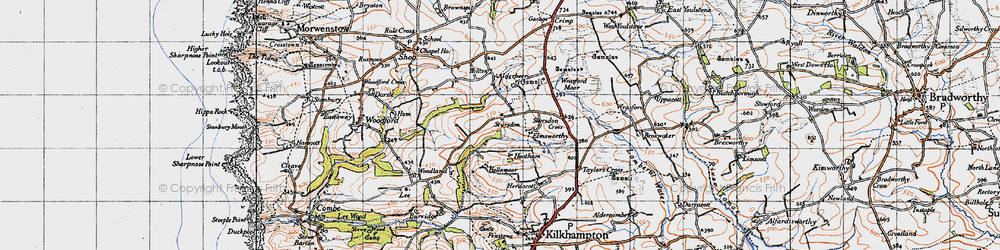 Old map of Stursdon in 1946