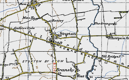 Old map of Sturton by Stow in 1947