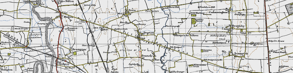 Old map of Sturton by Stow in 1947