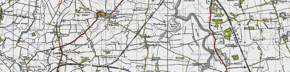 Old map of Sturton le Steeple in 1947