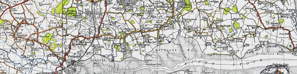Old map of Stutton in 1946