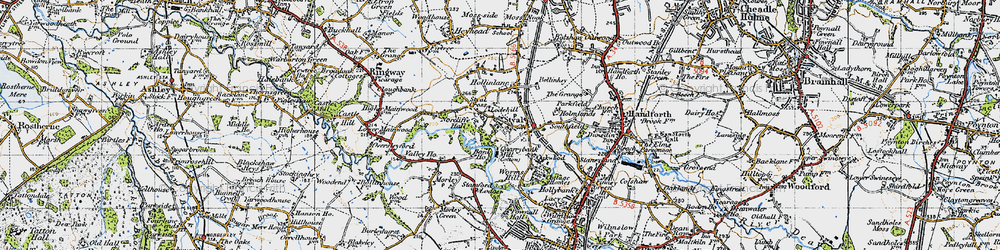 Old map of Styal in 1947