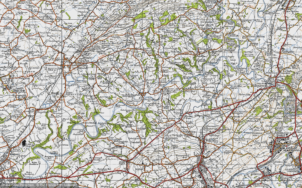 Old Map of Stydd, 1947 in 1947