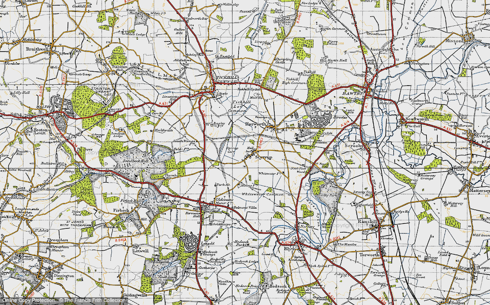 Old Map of Styrrup, 1947 in 1947