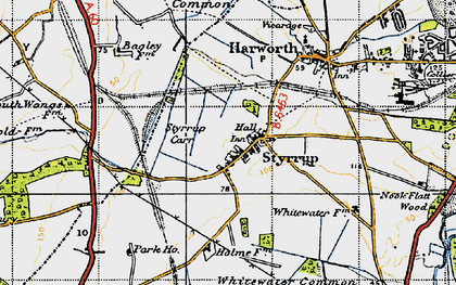 Old map of Styrrup in 1947
