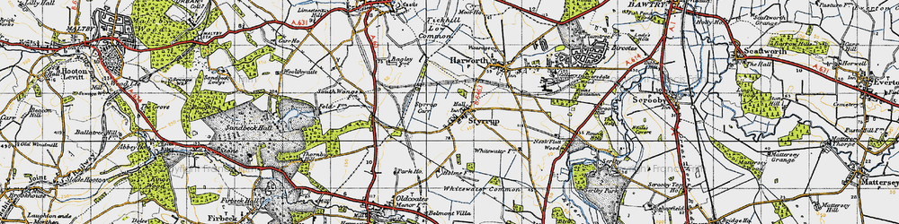 Old map of Styrrup in 1947