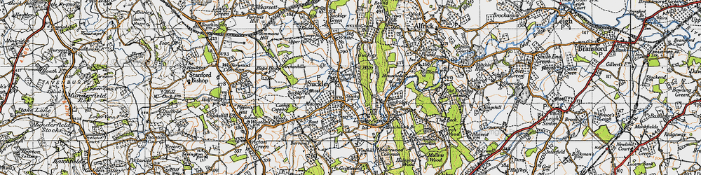 Old map of Suckley in 1947