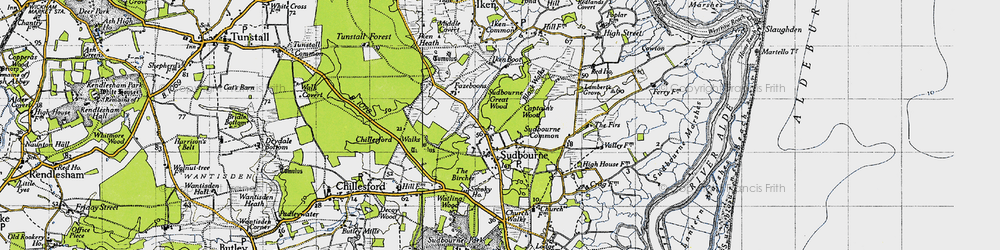 Old map of Sudbourne in 1946