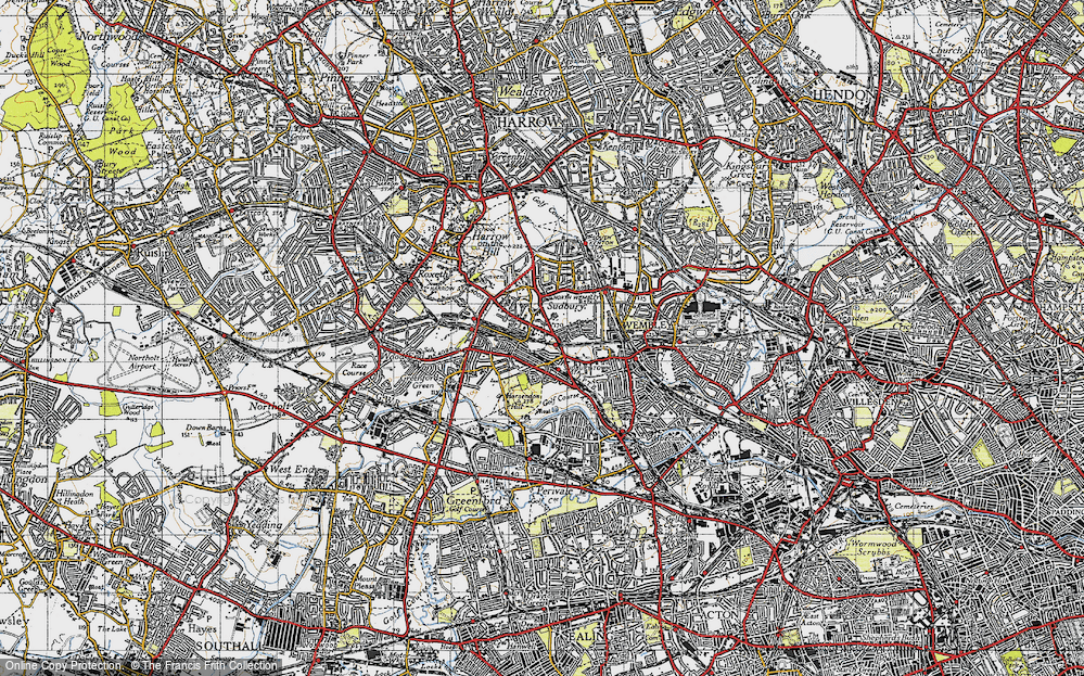 Old Map of Sudbury, 1945 in 1945