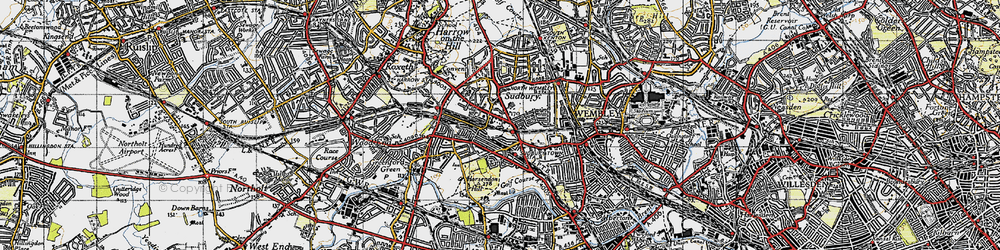Old map of Sudbury in 1945