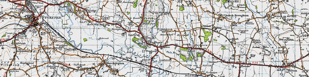 Old map of Sudbury in 1946