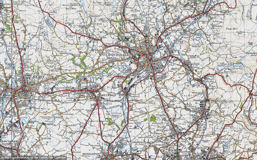 Old Map of Sudden, 1947 in 1947
