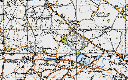 Old map of Sugnall in 1946