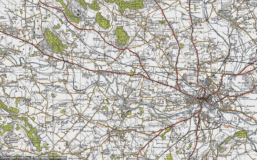 Old Map of Sugwas Pool, 1947 in 1947