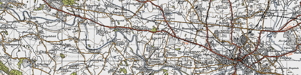 Old map of Sugwas Court in 1947