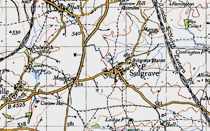 Old map of Sulgrave in 1946