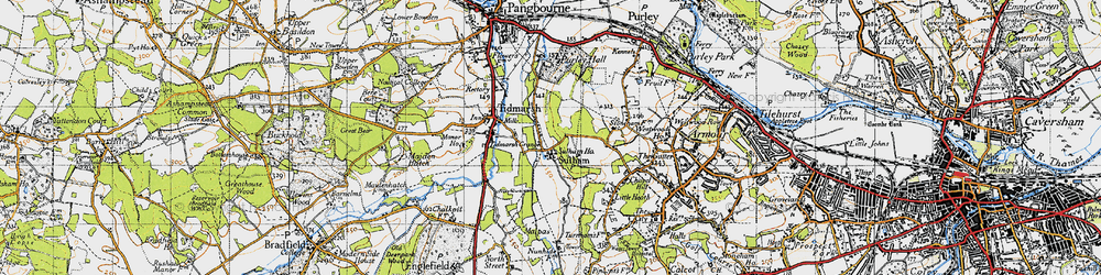 Old map of Sulham in 1947