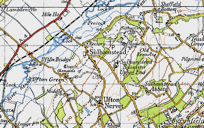 Old map of Sulhampstead Bannister Upper End in 1945