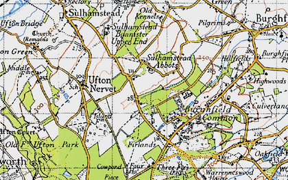 Old map of Sulhamstead Abbots in 1945