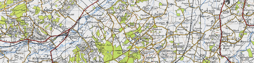 Old map of Sulhamstead Abbots in 1945
