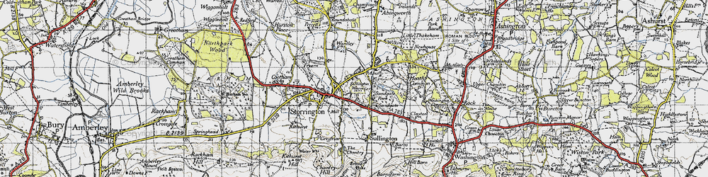 Old map of Sullington Warren in 1940