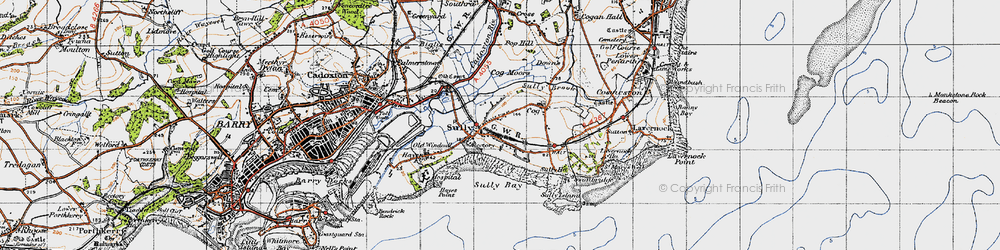 Old map of Sully in 1947