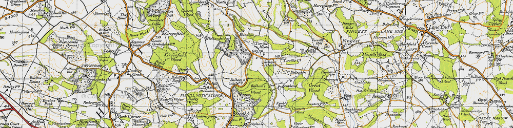 Old map of Summer Heath in 1947