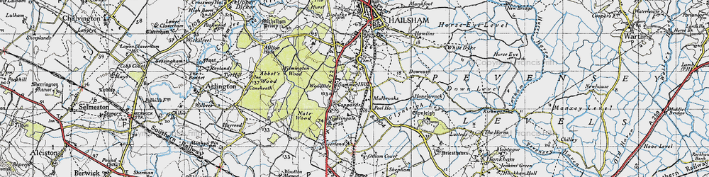 Old map of Downash in 1940