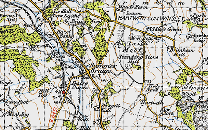 Old map of Braisty Woods in 1947