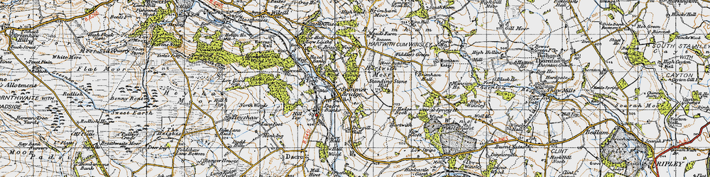 Old map of Braisty Woods in 1947