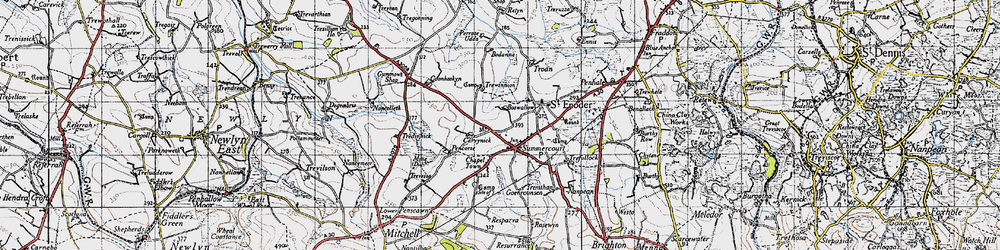 Old map of Summercourt in 1946