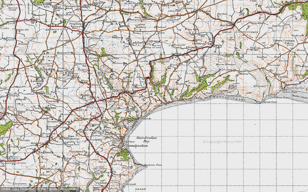 Old Map of Historic Map covering Colby Lodge Garden in 1946