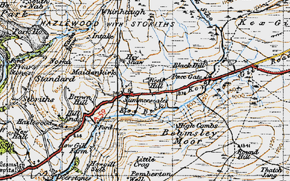 Old map of Blubberhouses Moor in 1947