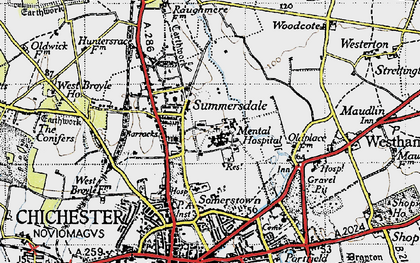 Old map of Summersdale in 1945