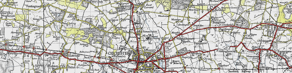 Old map of Summersdale in 1945
